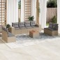 vidaXL Set de sofás de jardín 9 pzas con cojines ratán sintético beige vidaXL Set de sofás de jardín 9 pzas con cojines ratán sintético beige