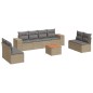 vidaXL Set de sofás de jardín 9 pzas con cojines ratán sintético beige vidaXL Set de sofás de jardín 9 pzas con cojines ratán sintético beige