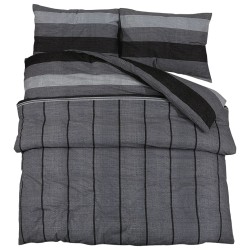 vidaXL Juego de funda nórdica algodón gris oscuro 260x240 cm
