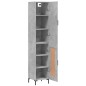 vidaXL Aparador de madera contrachapada gris hormigón 34,5x34x180 cm vidaXL Aparador de madera contrachapada gris hormigón 34,5x34x180 cm
