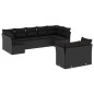 vidaXL Set de sofás de jardín 8 piezas y cojines ratán sintético negro vidaXL Set de sofás de jardín 8 piezas y cojines ratán sintético negro