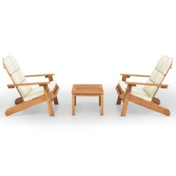 vidaXL Juego de muebles de jardín Adirondack 3 piezas madera acacia