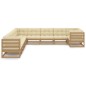 vidaXL Set de muebles de jardín 10 pzs cojines madera pino marrón miel