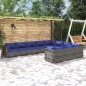 vidaXL Set de muebles de jardín 10 pzas y cojines ratán sintético gris vidaXL Set de muebles de jardín 10 pzas y cojines ratán sintético gris