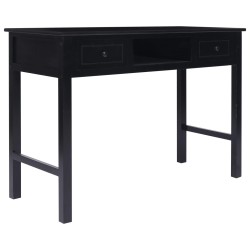 vidaXL Escritorio de madera negro 110x45x76 cm