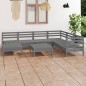 vidaXL Juego de muebles de jardín 8 piezas madera maciza de pino gris vidaXL Juego de muebles de jardín 8 piezas madera maciza de pino gris