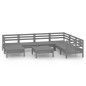 vidaXL Juego de muebles de jardín 8 piezas madera maciza de pino gris vidaXL Juego de muebles de jardín 8 piezas madera maciza de pino gris