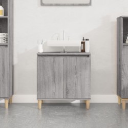 vidaXL Armario de lavabo madera contrachapada gris Sonoma 58x33x60 cm