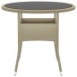 vidaXL Juego de comedor para jardín de 3 piezas ratán sintético beige