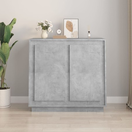 vidaXL Aparador de madera contrachapada gris hormigón 80x34x75 cm