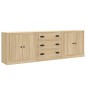 vidaXL Aparadores 3 piezas madera contrachapada color roble sonoma vidaXL Aparadores 3 piezas madera contrachapada color roble sonoma