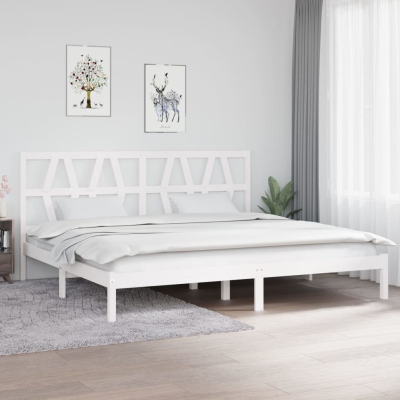 vidaXL Estructura de cama madera maciza de pino blanco 200x200 cm