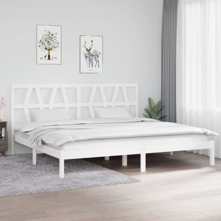 vidaXL Estructura de cama madera maciza de pino blanco 200x200 cm