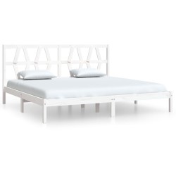 vidaXL Estructura de cama madera maciza de pino blanco 200x200 cm