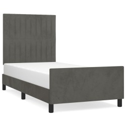 vidaXL Estructura cama con cabecero terciopelo gris oscuro 100x200 cm