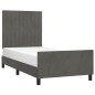 vidaXL Estructura cama con cabecero terciopelo gris oscuro 100x200 cm vidaXL Estructura cama con cabecero terciopelo gris oscuro 100x200 cm