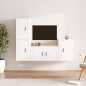 vidaXL Set de muebles de TV 4 pzas madera contrachapada blanco brillo vidaXL Set de muebles de TV 4 pzas madera contrachapada blanco brillo