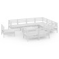 vidaXL Juego de muebles de jardín 10 piezas madera maciza pino blanco vidaXL Juego de muebles de jardín 10 piezas madera maciza pino blanco