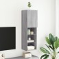 vidaXL Mueble para TV con luces LED gris Sonoma 30,5x30x102 cm vidaXL Mueble para TV con luces LED gris Sonoma 30,5x30x102 cm