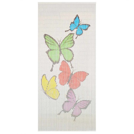 vidaXL Cortina de bambú para puerta contra insectos 90x200 cm