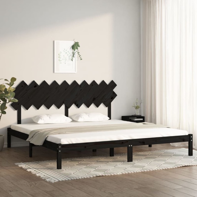 vidaXL Estructura de cama de madera maciza de pino negra 200x200 cm vidaXL Estructura de cama de madera maciza de pino negra 200x200 cm