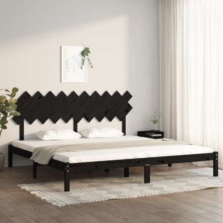 vidaXL Estructura de cama de madera maciza de pino negra 200x200 cm