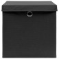 vidaXL Cajas de almacenaje con tapas 4 uds tela negro 32x32x32 cm vidaXL Cajas de almacenaje con tapas 4 uds tela negro 32x32x32 cm
