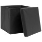 vidaXL Cajas de almacenaje con tapas 4 uds tela negro 32x32x32 cm vidaXL Cajas de almacenaje con tapas 4 uds tela negro 32x32x32 cm