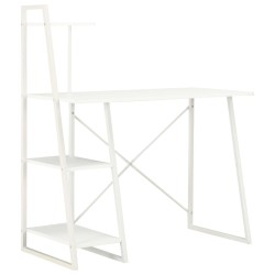 vidaXL Escritorio con estantería blanco 102x50x117 cm
