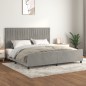 vidaXL Estructura de cama con cabecero terciopelo gris claro 200x200cm vidaXL Estructura de cama con cabecero terciopelo gris claro 200x200cm