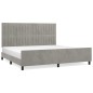vidaXL Estructura de cama con cabecero terciopelo gris claro 200x200cm vidaXL Estructura de cama con cabecero terciopelo gris claro 200x200cm