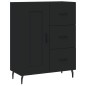 vidaXL Aparador alto madera contrachapada negro 69,5x34x180 cm 