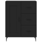 vidaXL Aparador alto madera contrachapada negro 69,5x34x180 cm 