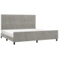 vidaXL Estructura de cama con cabecero terciopelo gris claro 200x200cm vidaXL Estructura de cama con cabecero terciopelo gris claro 200x200cm