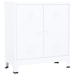 vidaXL Baúl de almacenaje industrial acero blanco 90x40x100 cm
