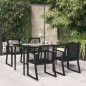 vidaXL Juego de comedor de jardín 5 piezas ratán PVC negro vidaXL Juego de comedor de jardín 5 piezas ratán PVC negro