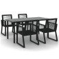 vidaXL Juego de comedor de jardín 5 piezas ratán PVC negro vidaXL Juego de comedor de jardín 5 piezas ratán PVC negro