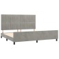 vidaXL Estructura de cama con cabecero terciopelo gris claro 200x200cm vidaXL Estructura de cama con cabecero terciopelo gris claro 200x200cm
