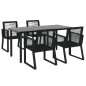 vidaXL Juego de comedor de jardín 5 piezas ratán PVC negro vidaXL Juego de comedor de jardín 5 piezas ratán PVC negro