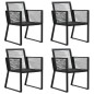 vidaXL Juego de comedor de jardín 5 piezas ratán PVC negro vidaXL Juego de comedor de jardín 5 piezas ratán PVC negro