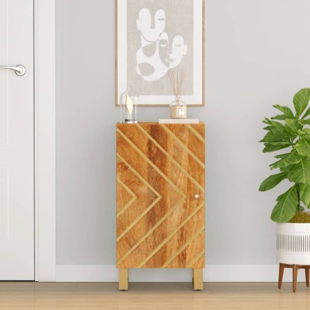 vidaXL Mueble auxiliar madera maciza mango marrón/negro 40x33,5x75 cm