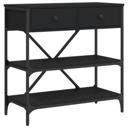vidaXL Mesa consola madera de ingeniería negro 75x34,5x75 cm