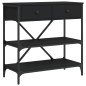 vidaXL Mesa consola madera de ingeniería negro 75x34,5x75 cm vidaXL Mesa consola madera de ingeniería negro 75x34,5x75 cm