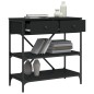 vidaXL Mesa consola madera de ingeniería negro 75x34,5x75 cm vidaXL Mesa consola madera de ingeniería negro 75x34,5x75 cm