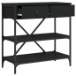 vidaXL Mesa consola madera de ingeniería negro 75x34,5x75 cm vidaXL Mesa consola madera de ingeniería negro 75x34,5x75 cm