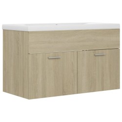 vidaXL Mueble con lavabo madera de ingeniería roble Sonoma