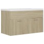 vidaXL Mueble con lavabo madera de ingeniería roble Sonoma vidaXL Mueble con lavabo madera de ingeniería roble Sonoma