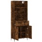 vidaXL Aparador alto madera contrachapada roble ahumado 69,5x34x180 cm