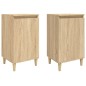 vidaXL Mesitas de noche 2 uds madera contrachapada roble 40x35x70 cm