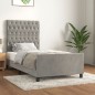 vidaXL Estructura de cama con cabecero terciopelo gris claro 90x190 cm vidaXL Estructura de cama con cabecero terciopelo gris claro 90x190 cm